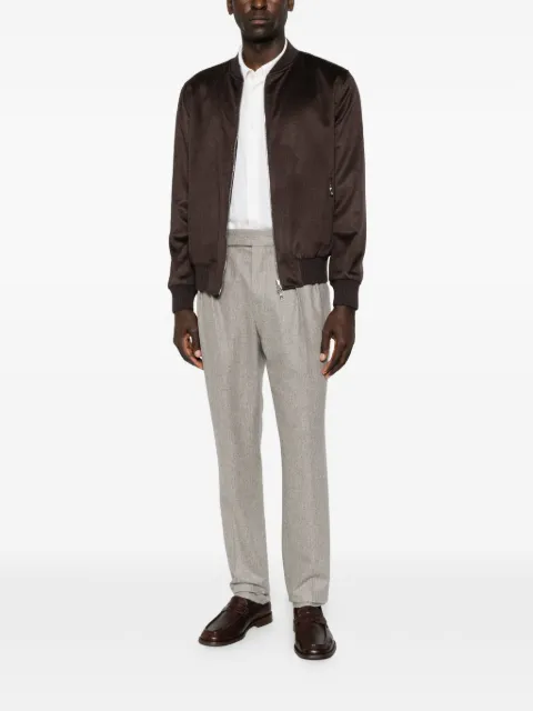 Barba ribbed-trim zip-up jacket