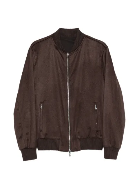 Barba ribbed-trim zip-up jacket
