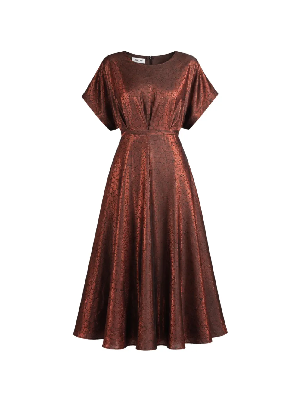 Baruni midi Ruba metallic-effect flared dress