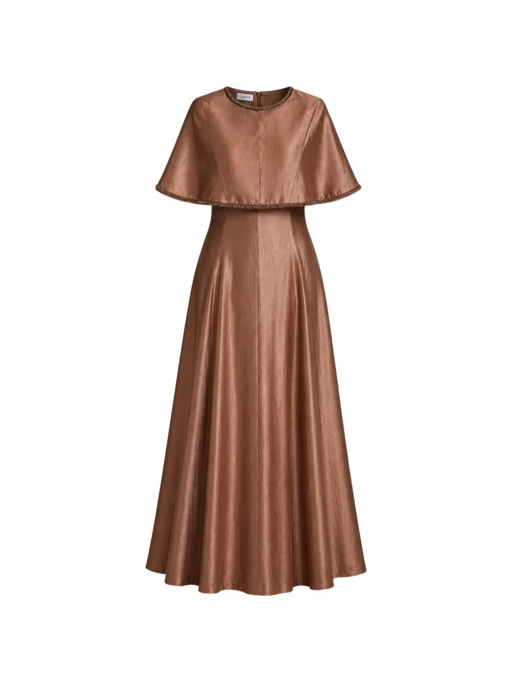 Baruni maxi beaded-trim cape-style dress