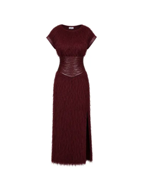 Baruni maxi Razan feathered-effect ruched-waist dress