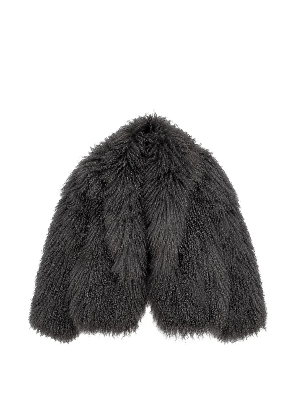 Yves Salomon shawl-collar lambskin coat - Grigio
