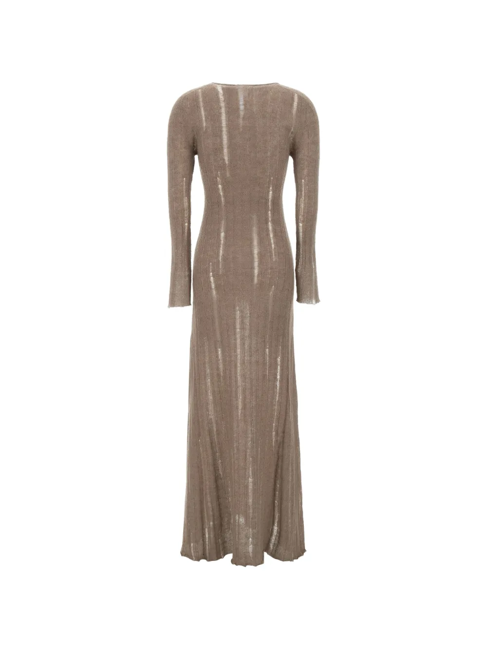 Fabiana Filippi Gerafelde ribgebreide maxi-jurk Beige