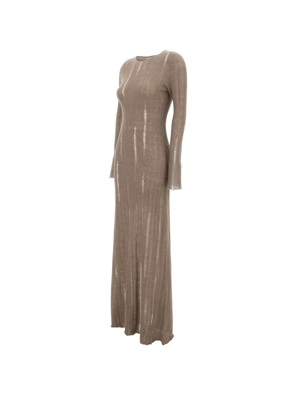 Fabiana Filippi Gerafelde ribgebreide maxi-jurk Beige
