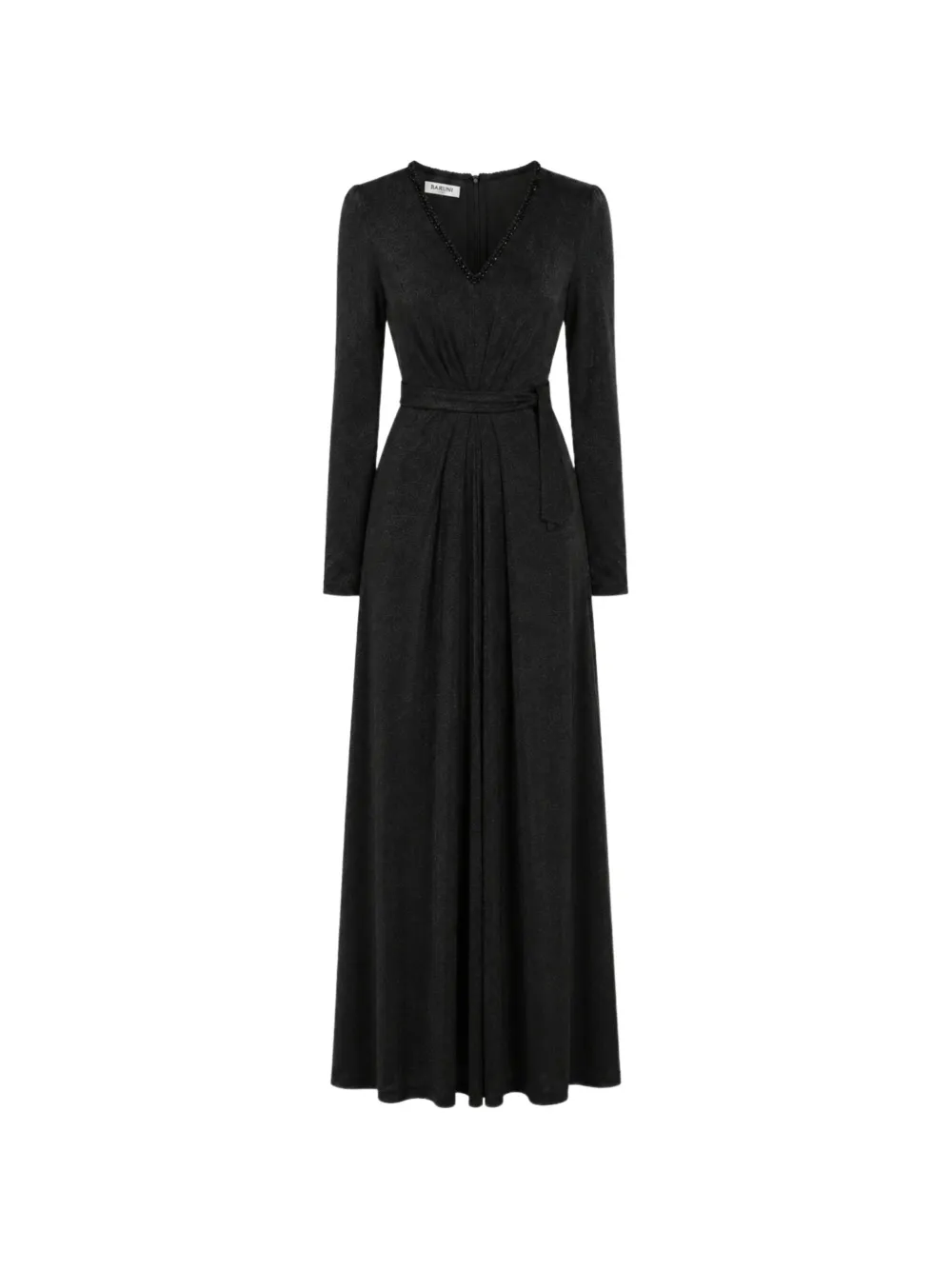 Baruni Maxi Jouri Bead-embellished Dress In Black