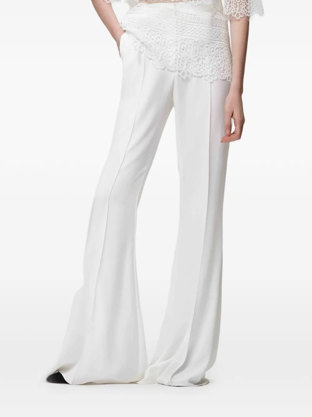 Gemy Maalouf pressed-crease flared trousers - Bianco