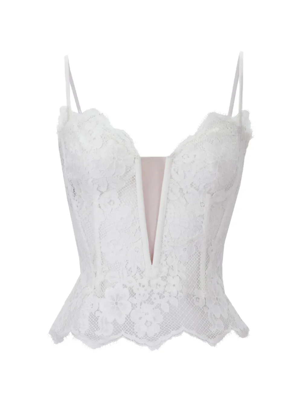 Gemy Maalouf lace-panelled peplum top - Blu