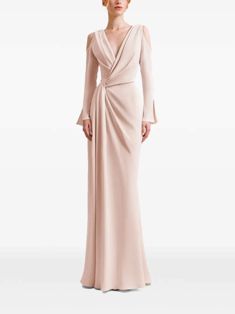 Gemy Maalouf cold-shoulder draped gown - Toni neutri