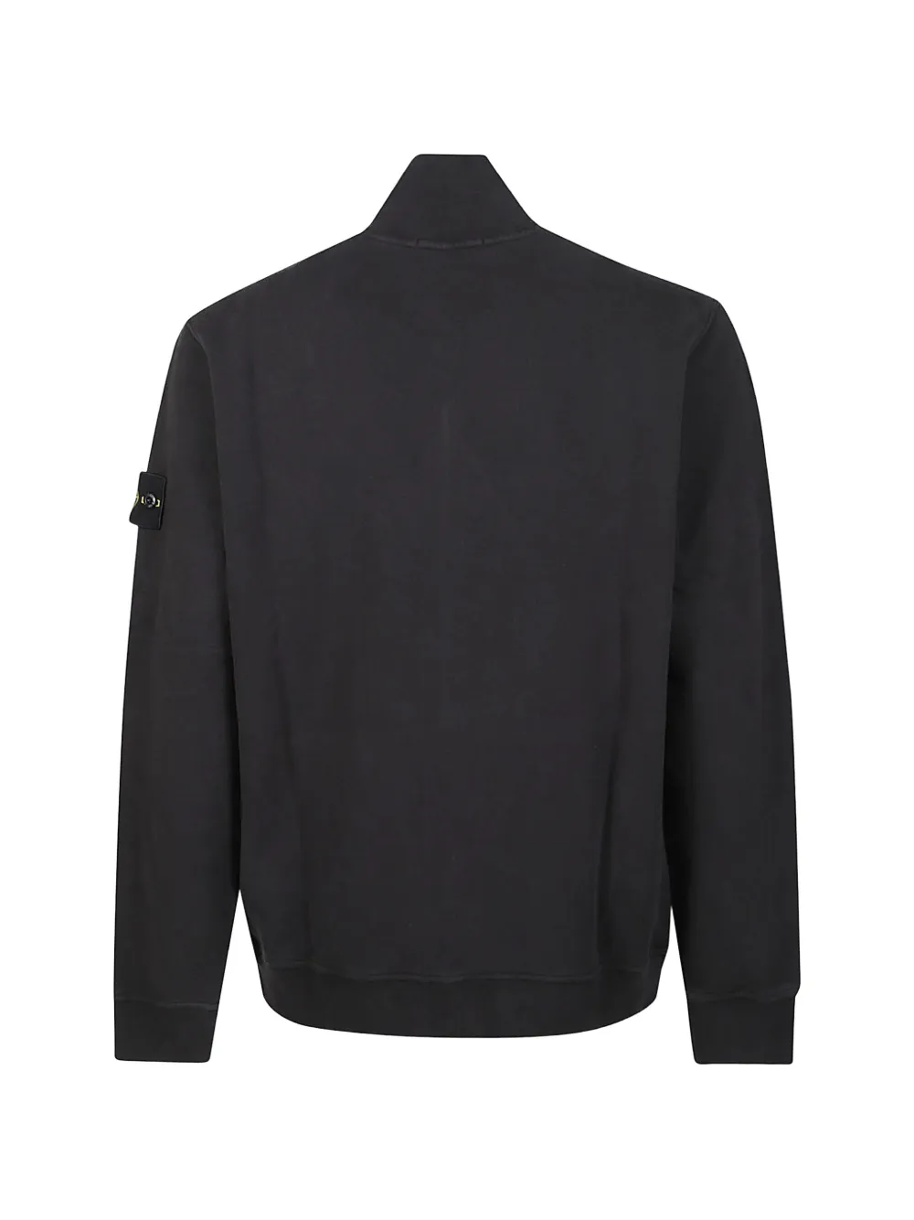 Stone Island 6100066 geborsteld biologisch katoenen fleece trainingsjack Zwart