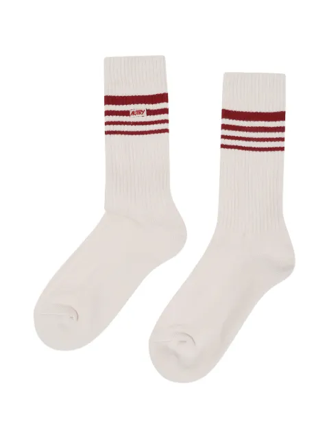 Autry Jacquard stripe-detail ribbed-knit socks