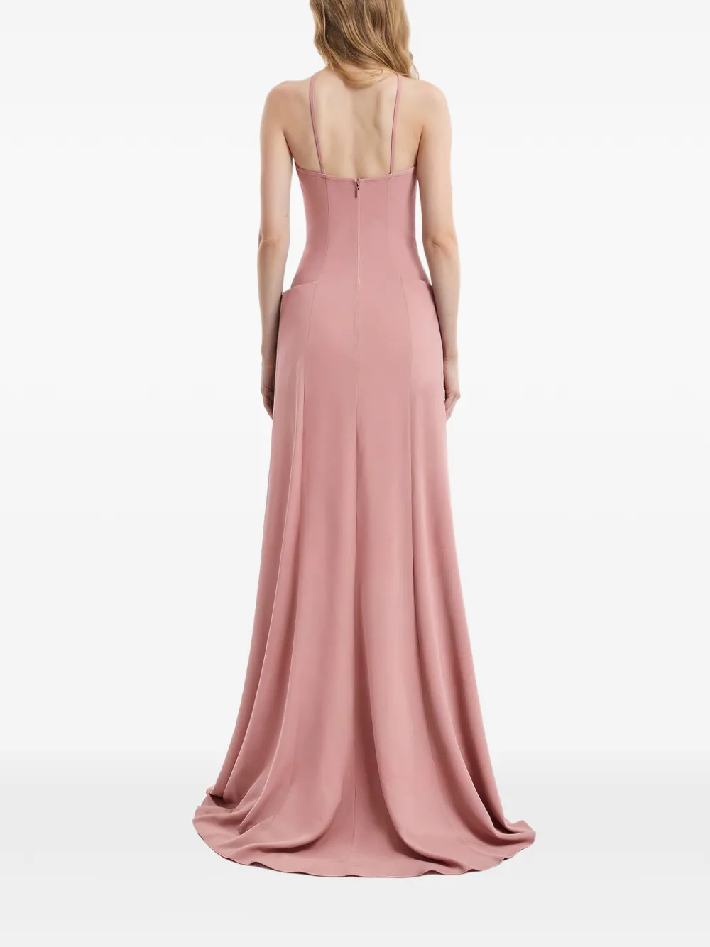 Gemy Maalouf Jurk met halternek en zakdetail Roze