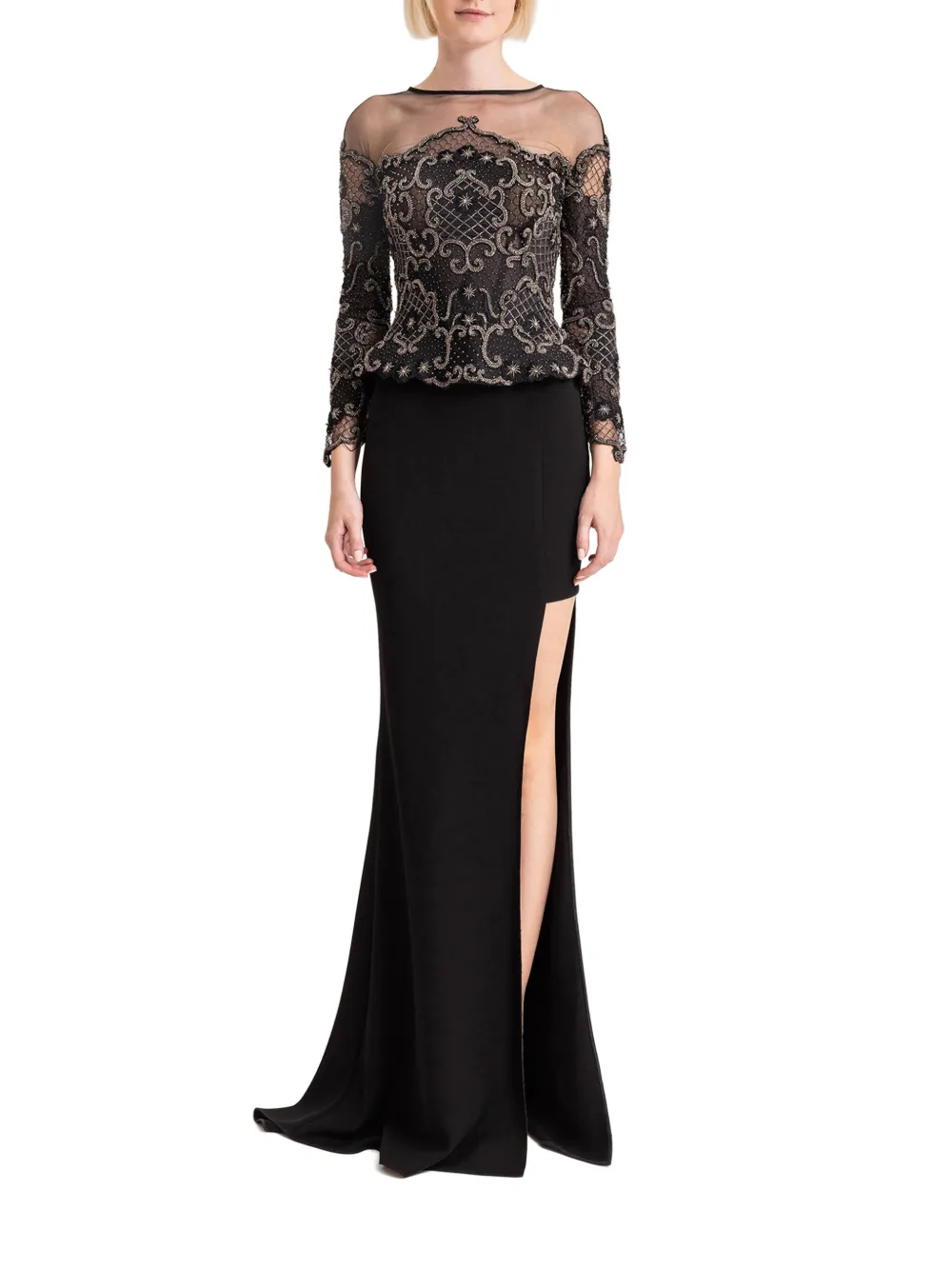 Gemy Maalouf bead-embellished peplum top