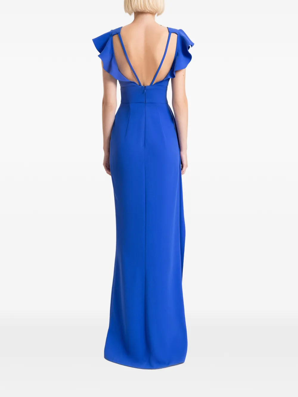 Gemy Maalouf Jurk met mouwen met ruches Blauw
