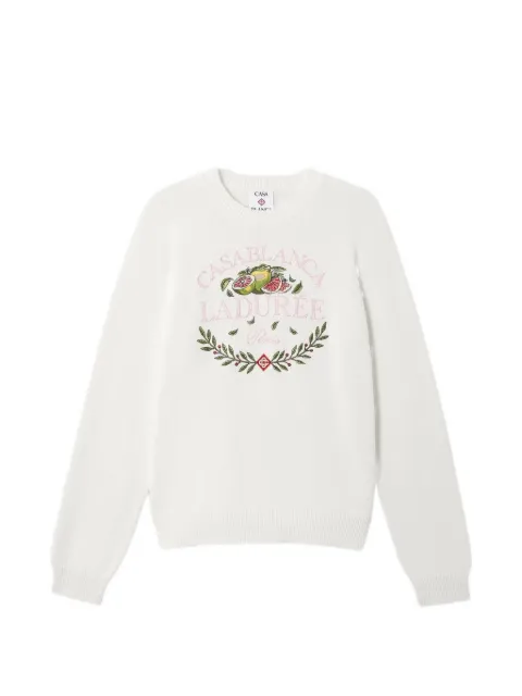 Casablanca x Laduree intarsia-knit sweater