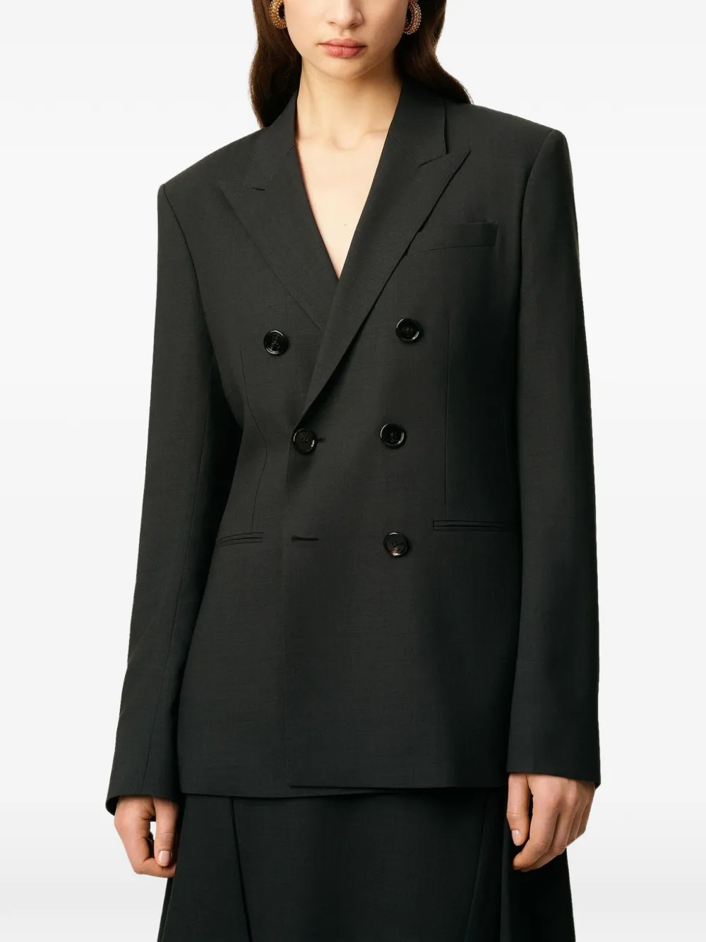 AMI Paris double-breasted wool blazer Zwart