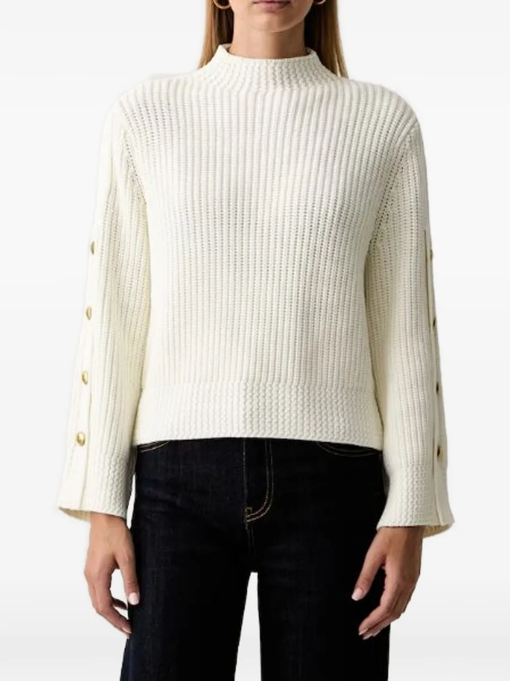 TWINSET Ribgebreide trui met knoopdetail Wit