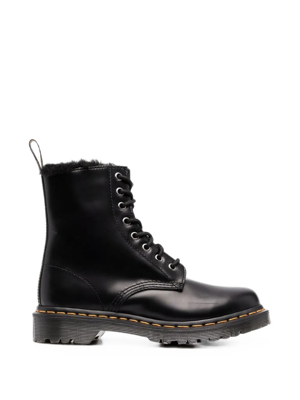 Dr Martens faux-fur trim leather boots