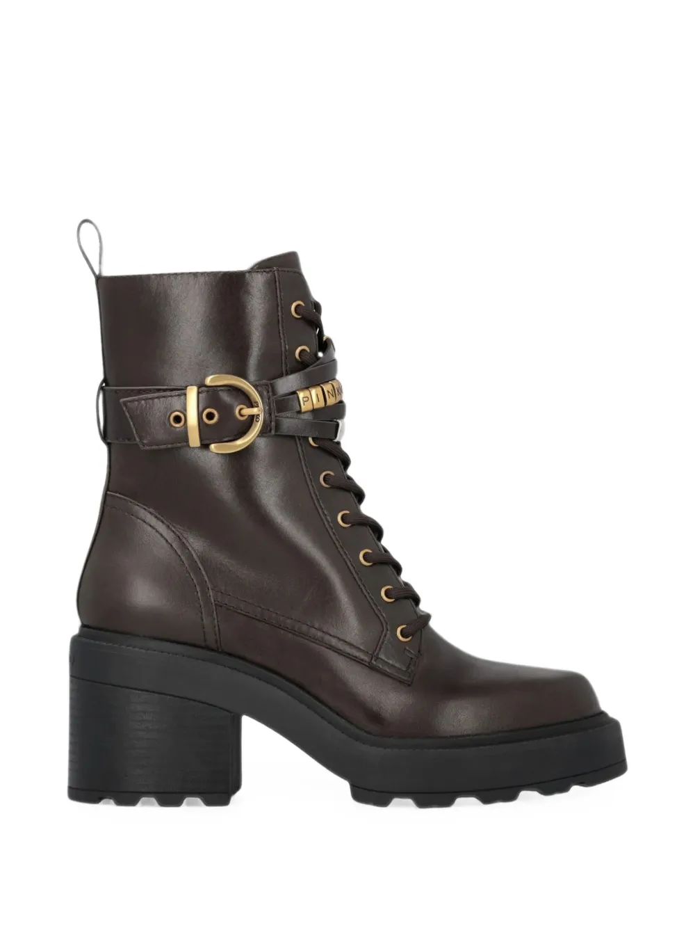 PINKO buckled lace-up combat boots