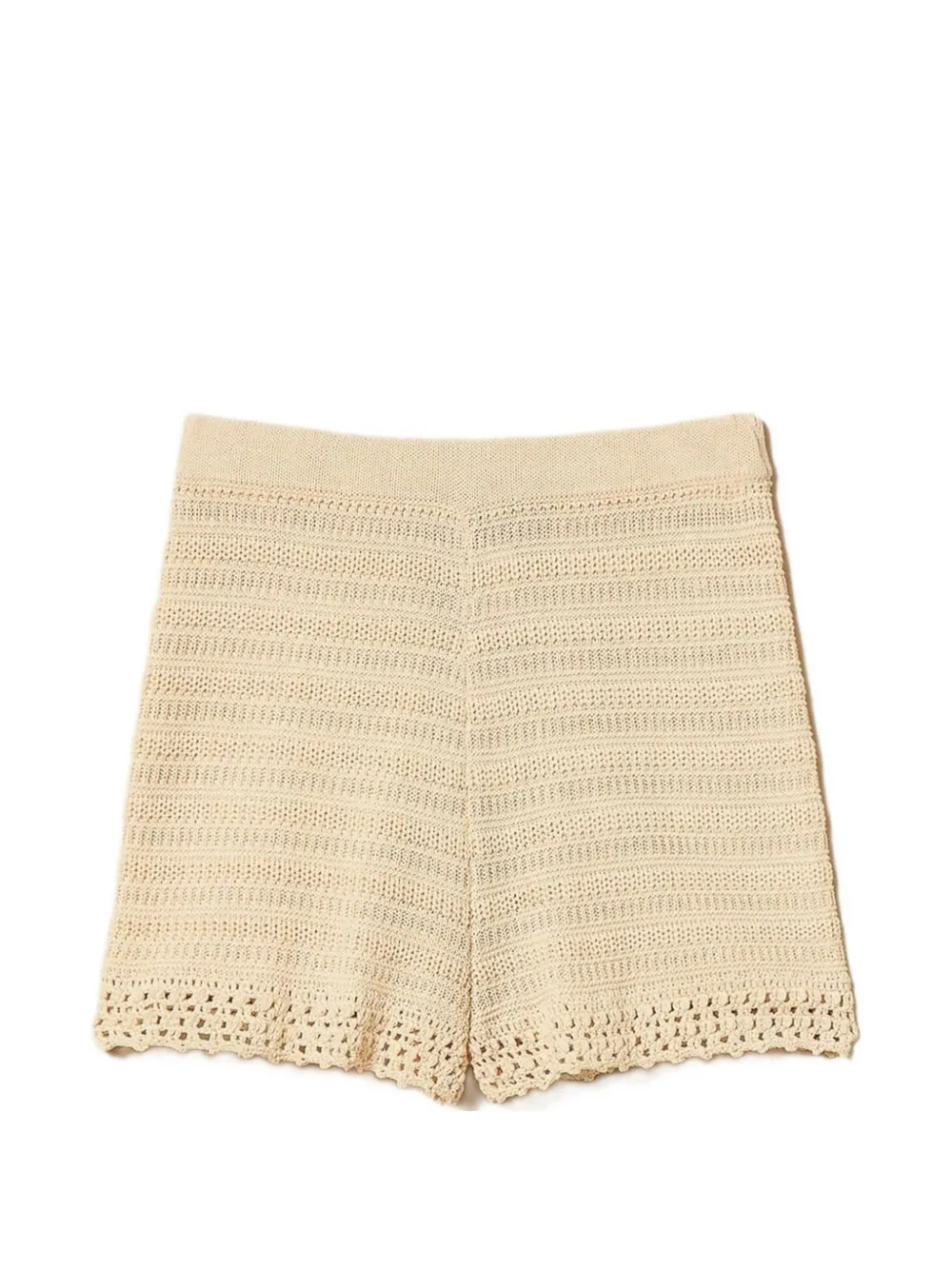 TWINSET knit shorts with crochet detail - Toni neutri