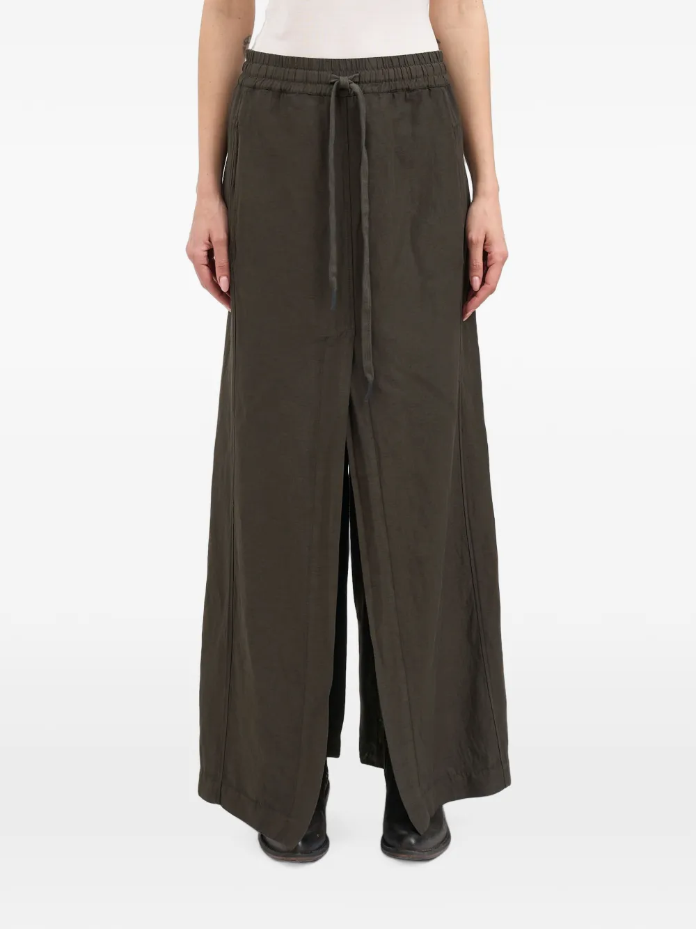 Andrea Ya'aqov drawstring-waist front-slit maxi skirt