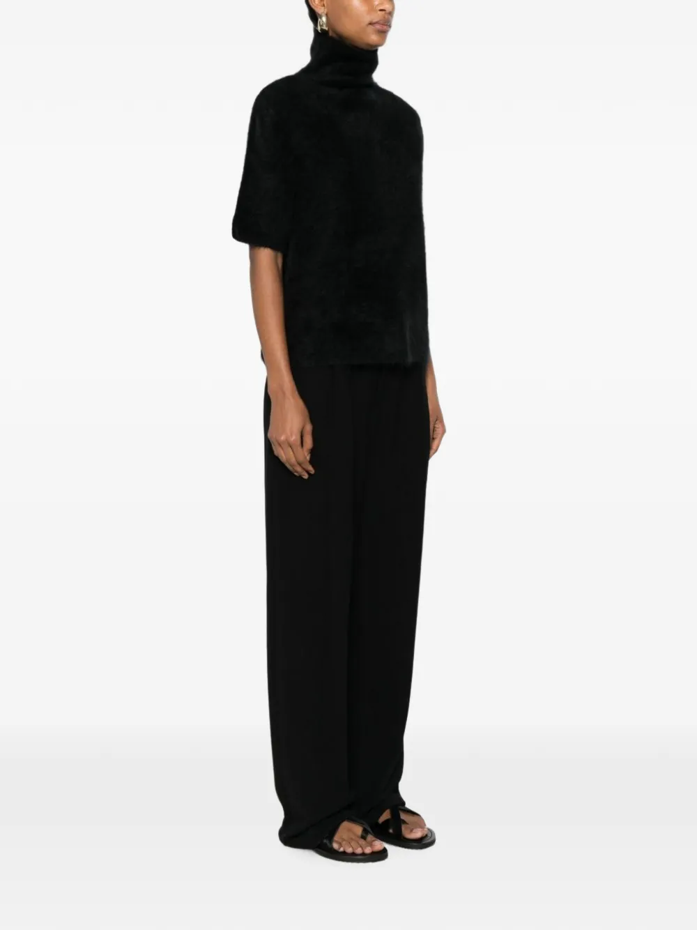 Soft Goat Coltrui met korte mouwen Zwart