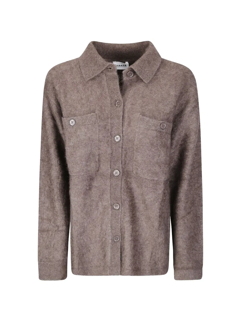 P.A.R.O.S.H. brushed-knit button-down shirt - Marrone