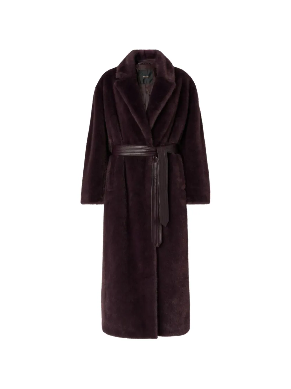 PINKO long faux-fur coat with belt