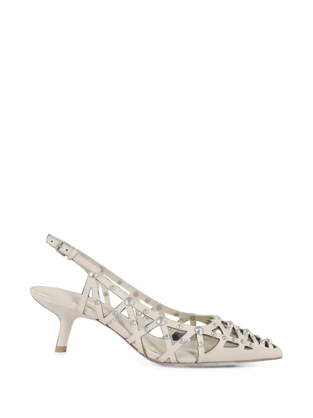 Ash Pointed-toe Stud-embellished Pumps In Animal Print