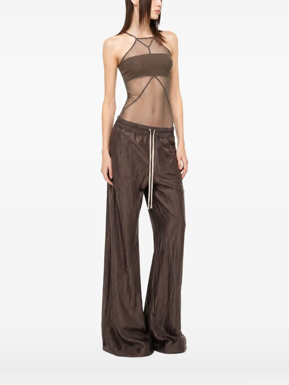 Rick Owens SL Combo sheer-panel top - Toni neutri
