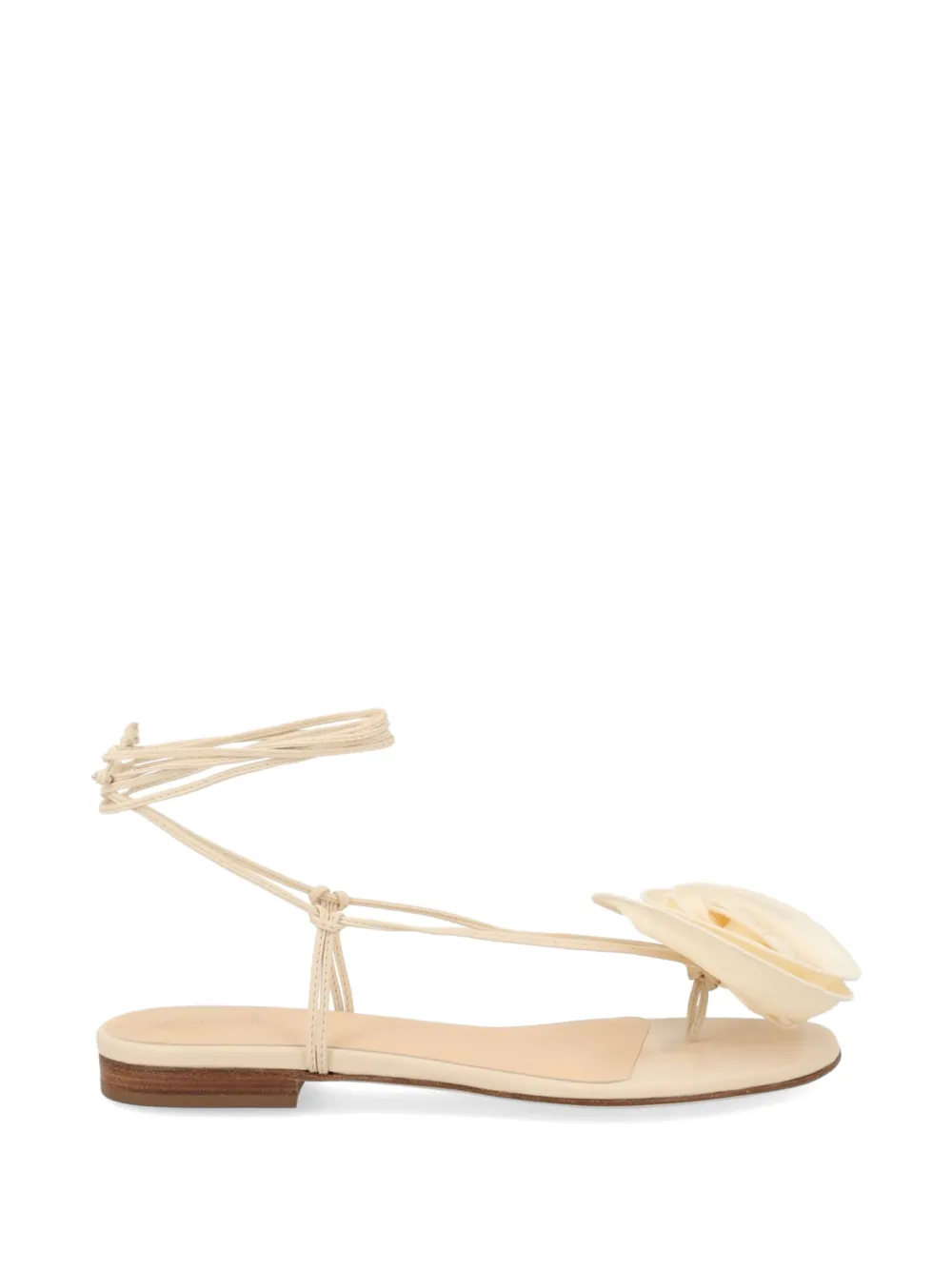 Magda Butrym silk flower tie-fastening sandals - Nude
