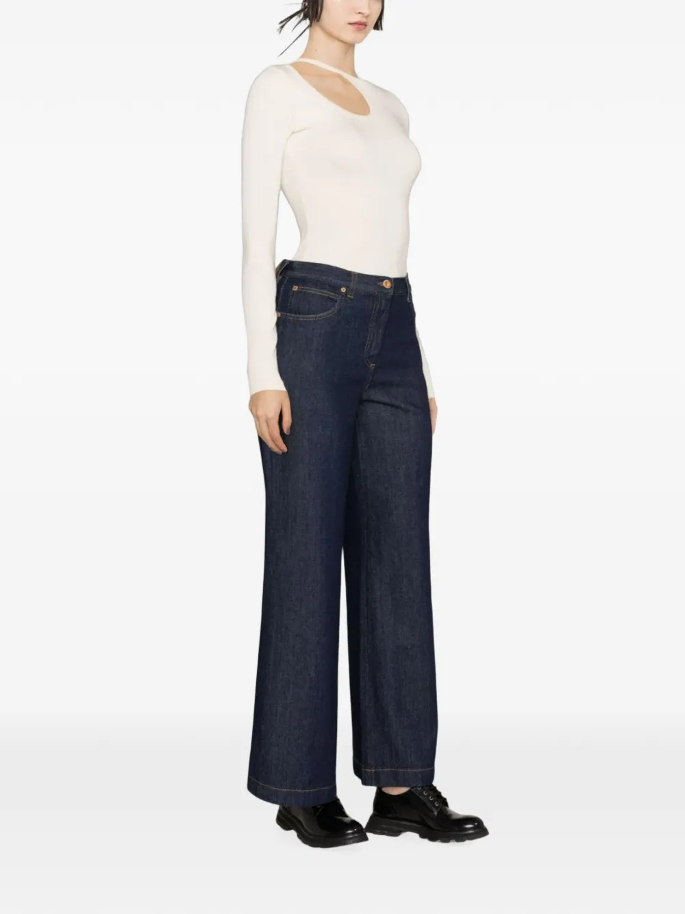 ASPESI Jeans met wijde pijpen Blauw