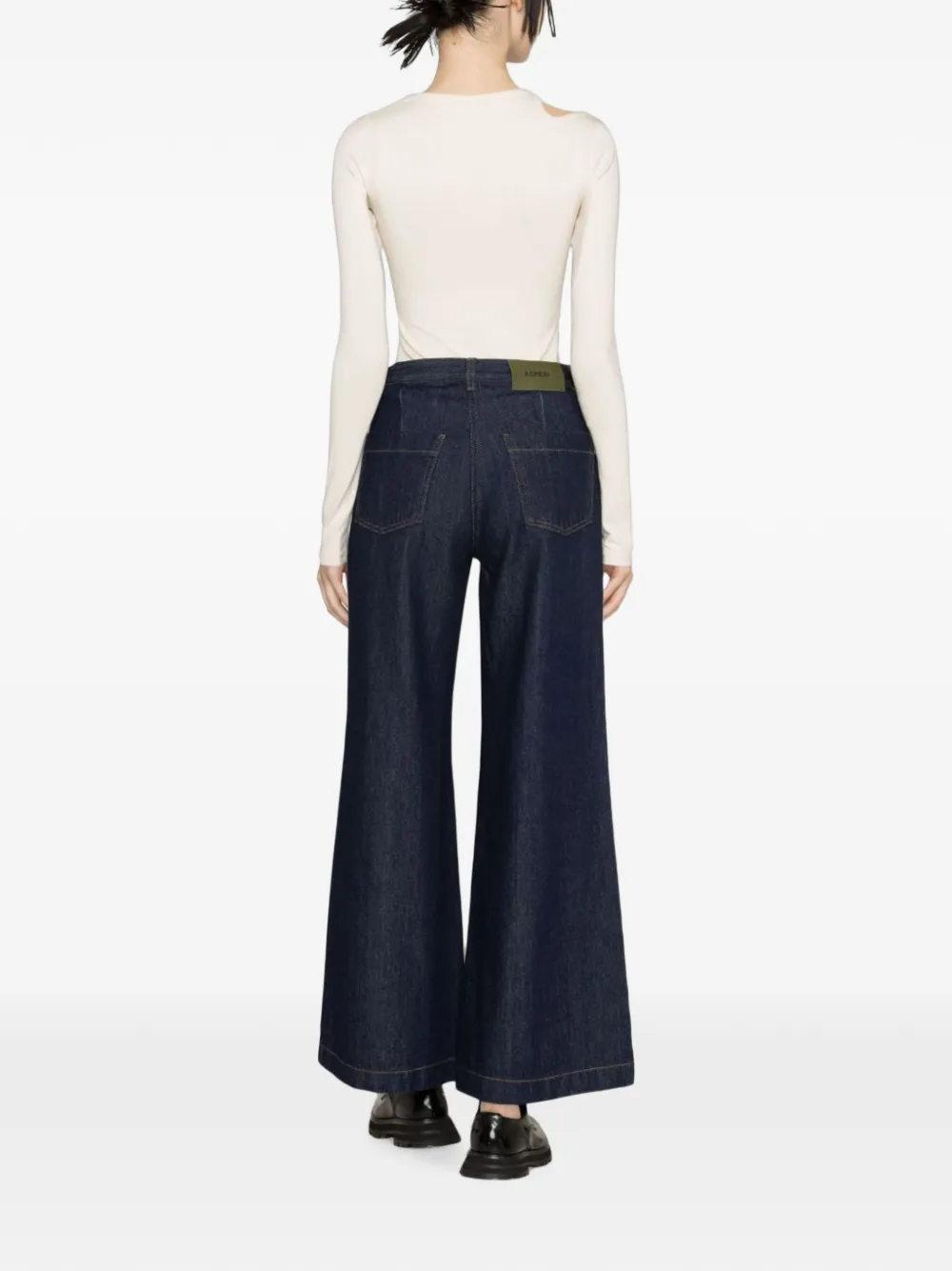 ASPESI Jeans met wijde pijpen Blauw
