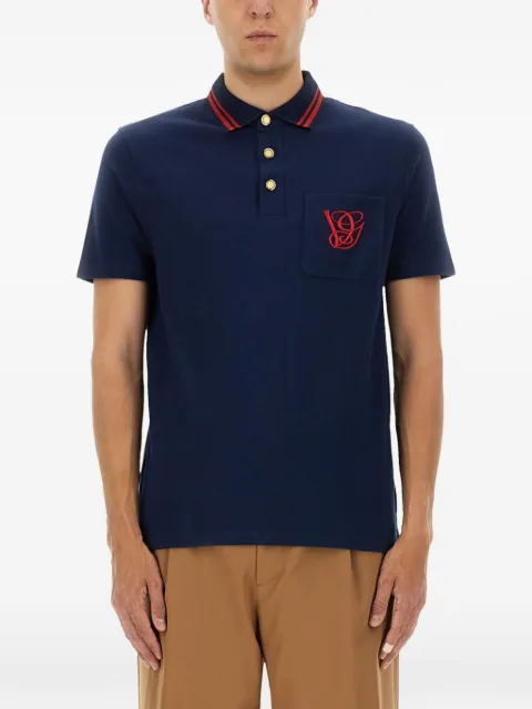 Valentino Garavani logo-embroidered tipped polo shirt