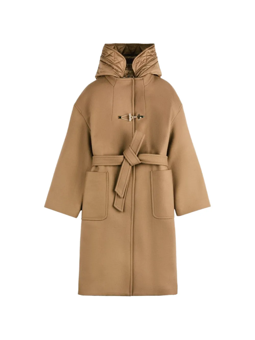 Fay belted hooded coat