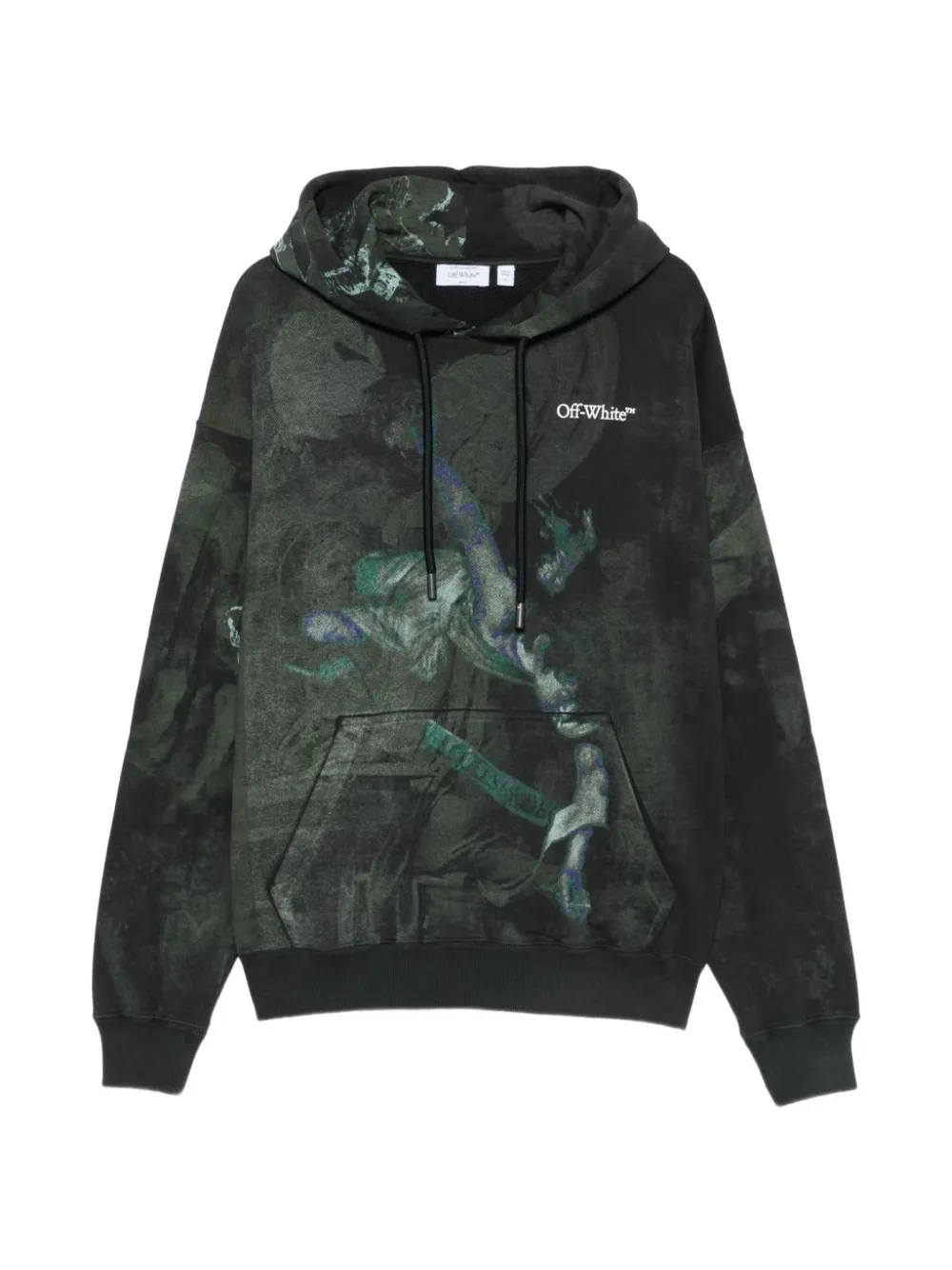Off-White graphic-print drawstring hoodie - Black