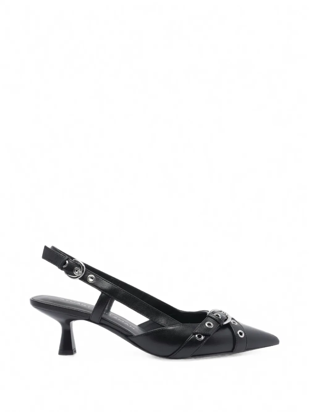 Stuart Weitzman eyelet-embellished buckled heeled pumps - Noir