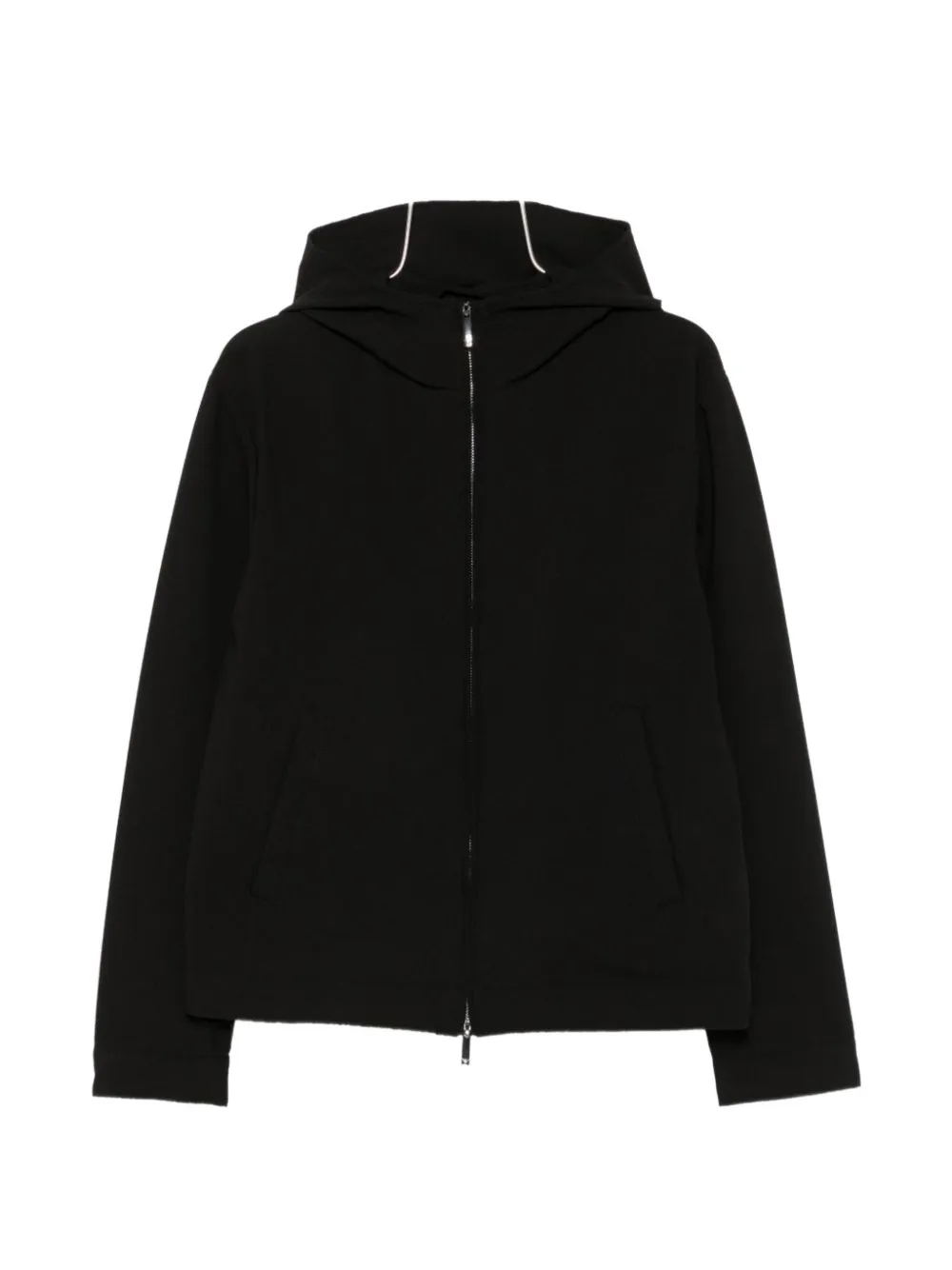 Emporio Armani veste zippée à capuche - Noir
