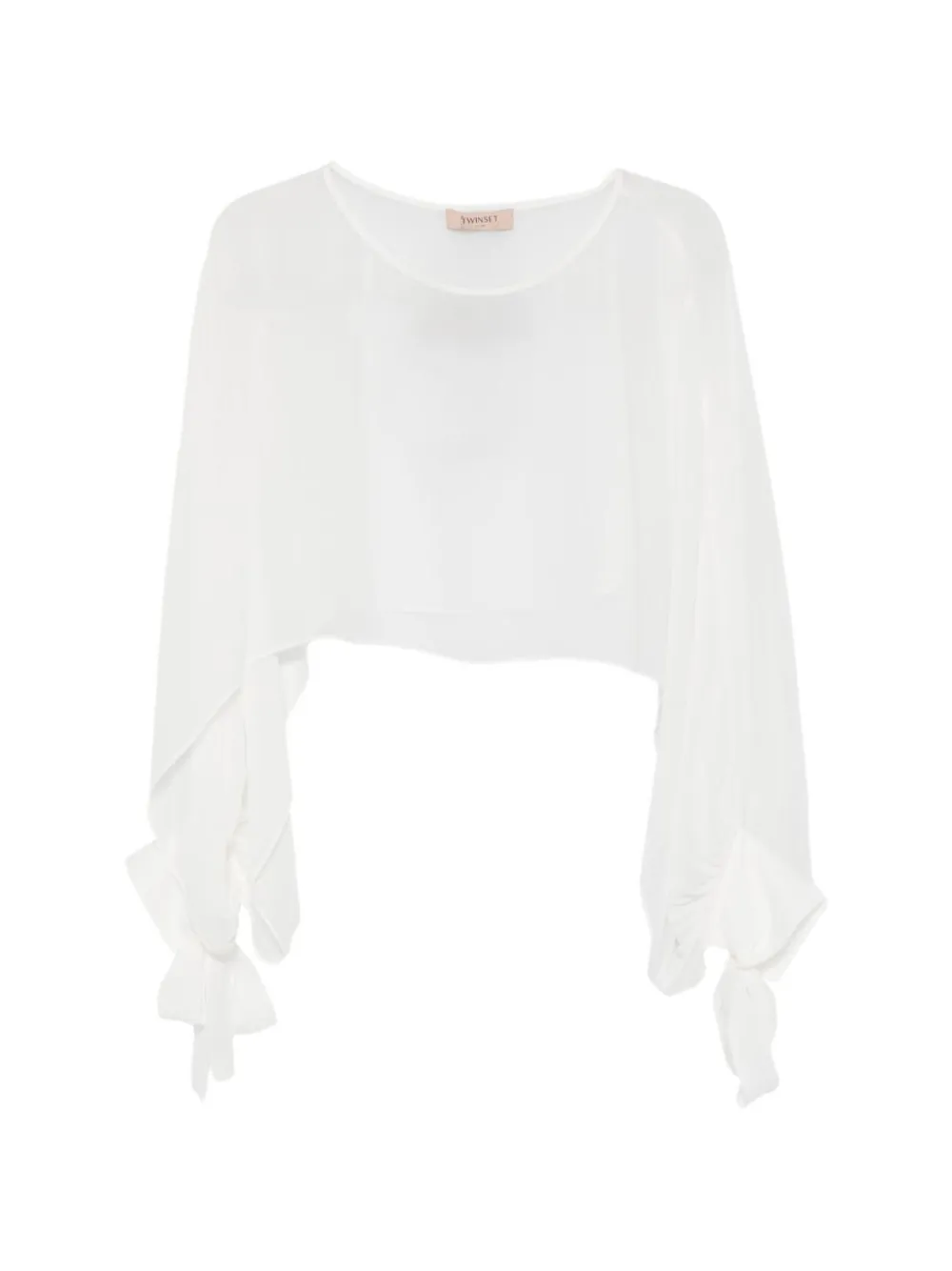 TWINSET cropped tie-cuff top