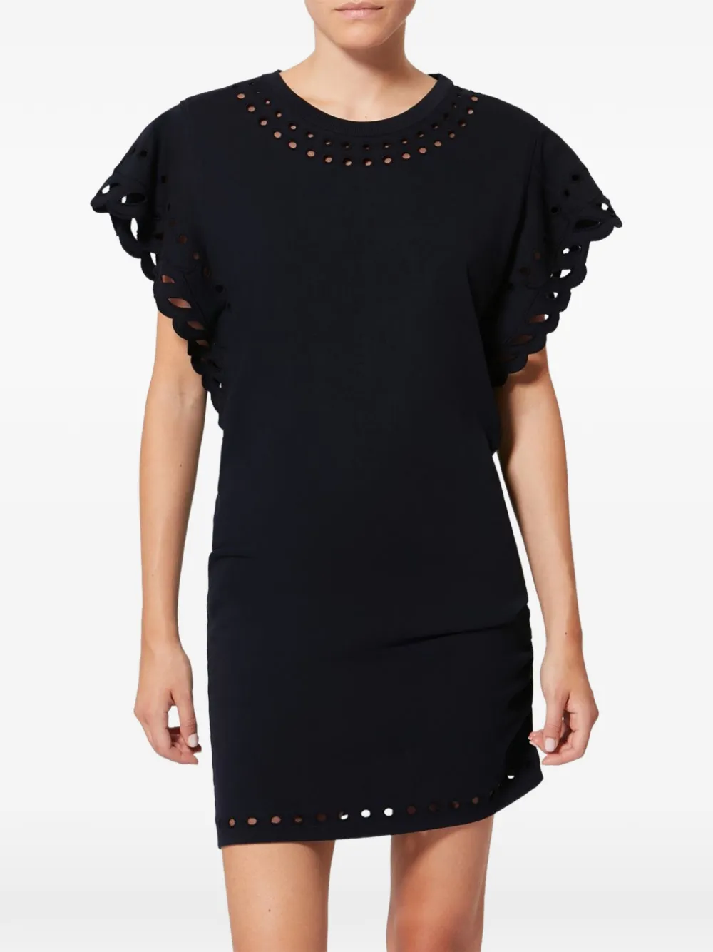 ISABEL MARANT broderie-anglaise ruffled-sleeve mini dress