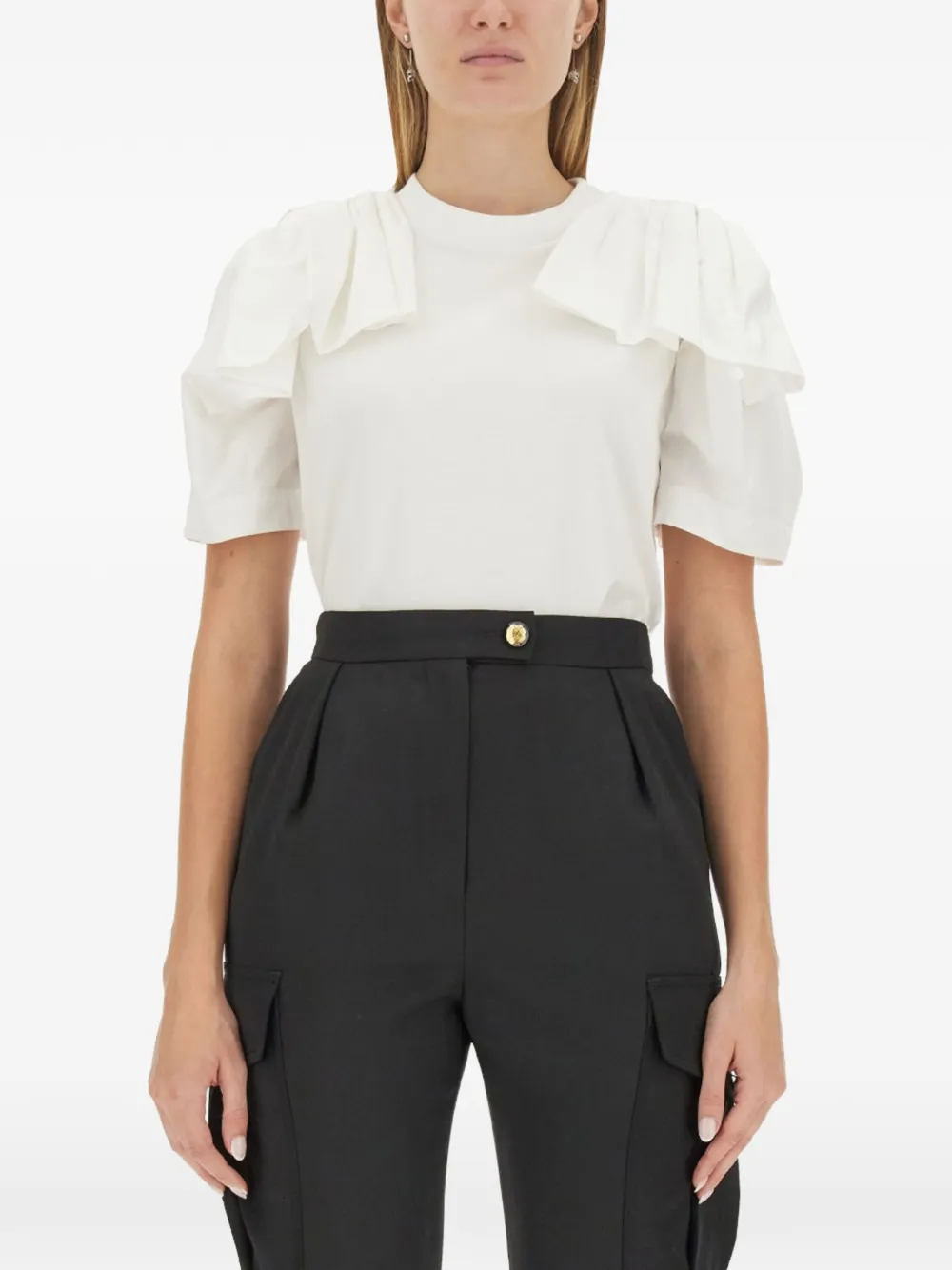 Alexander McQueen ruffled-shoulder T-shirt