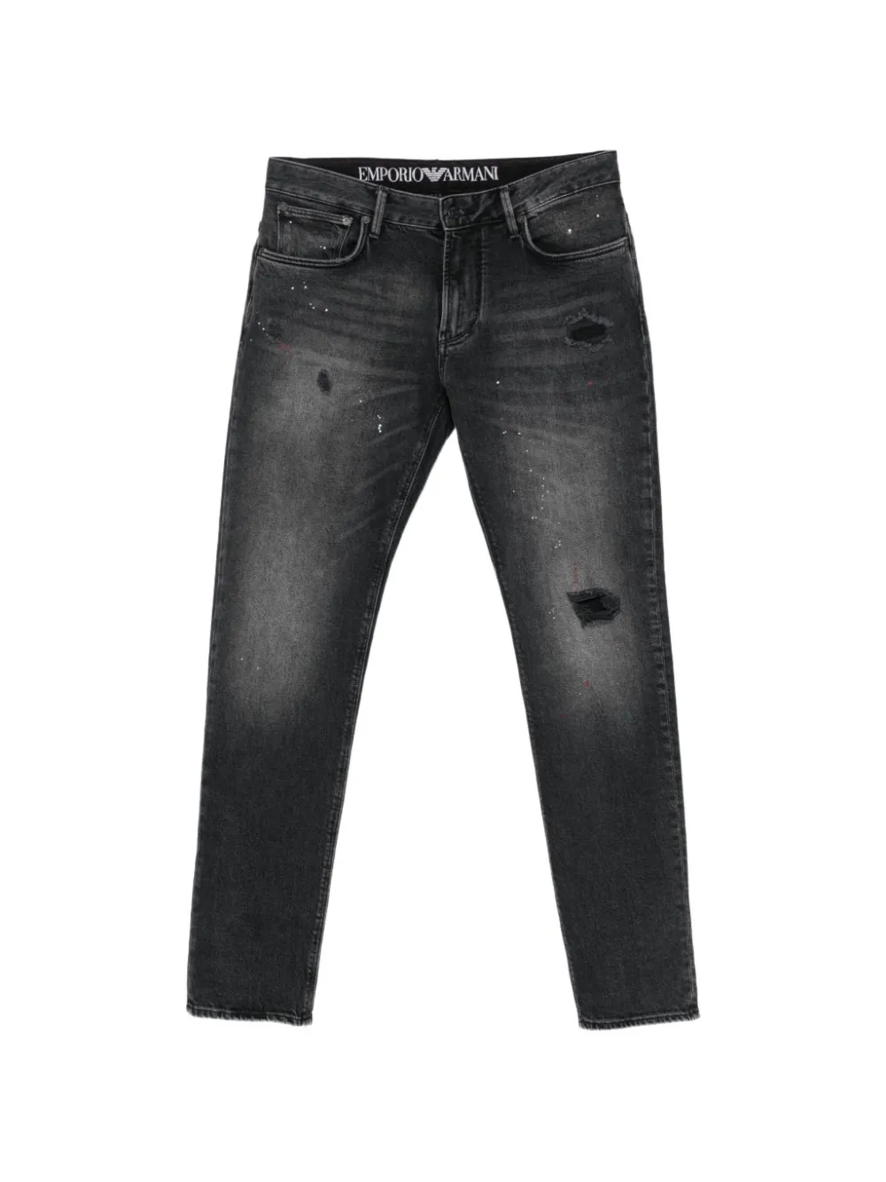 Emporio Armani distressed slim-fit jeans - Noir Emporio Armani distressed slim-fit jeans - Noir