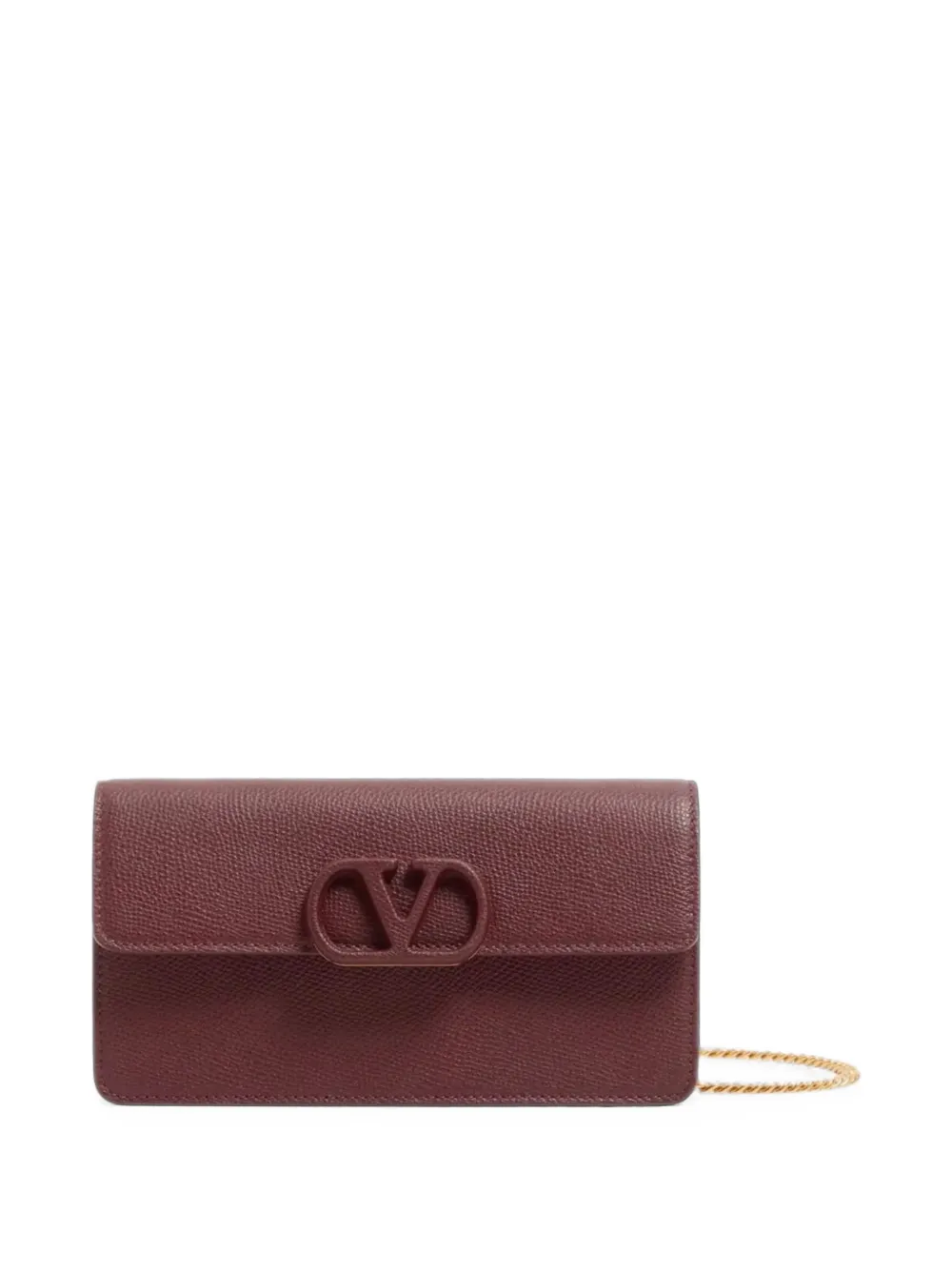 Valentino Garavani VLogo Signature grainy calfskin wallet with chain