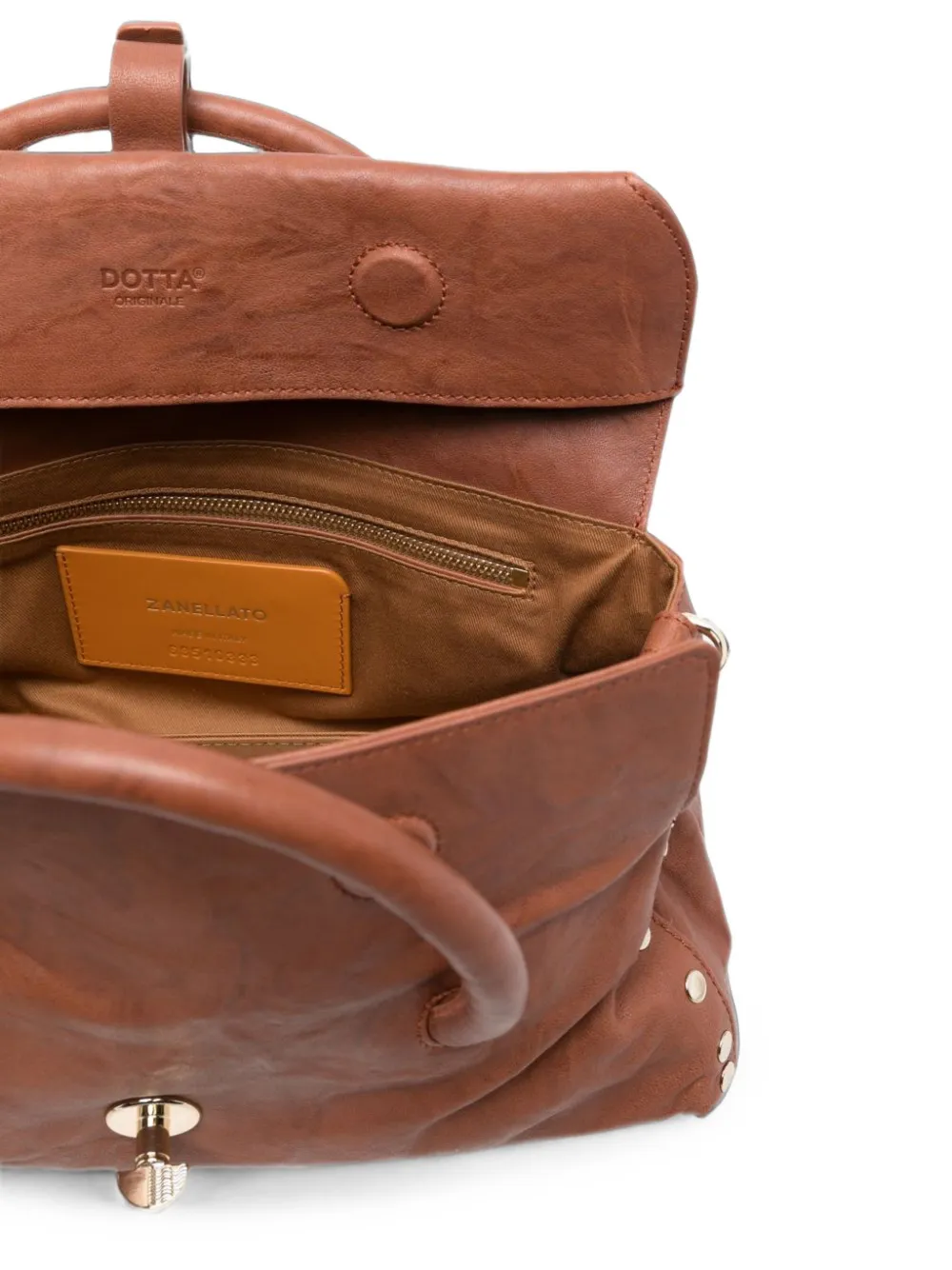 Zanellato small Dotta Officina leather tote bag Bruin