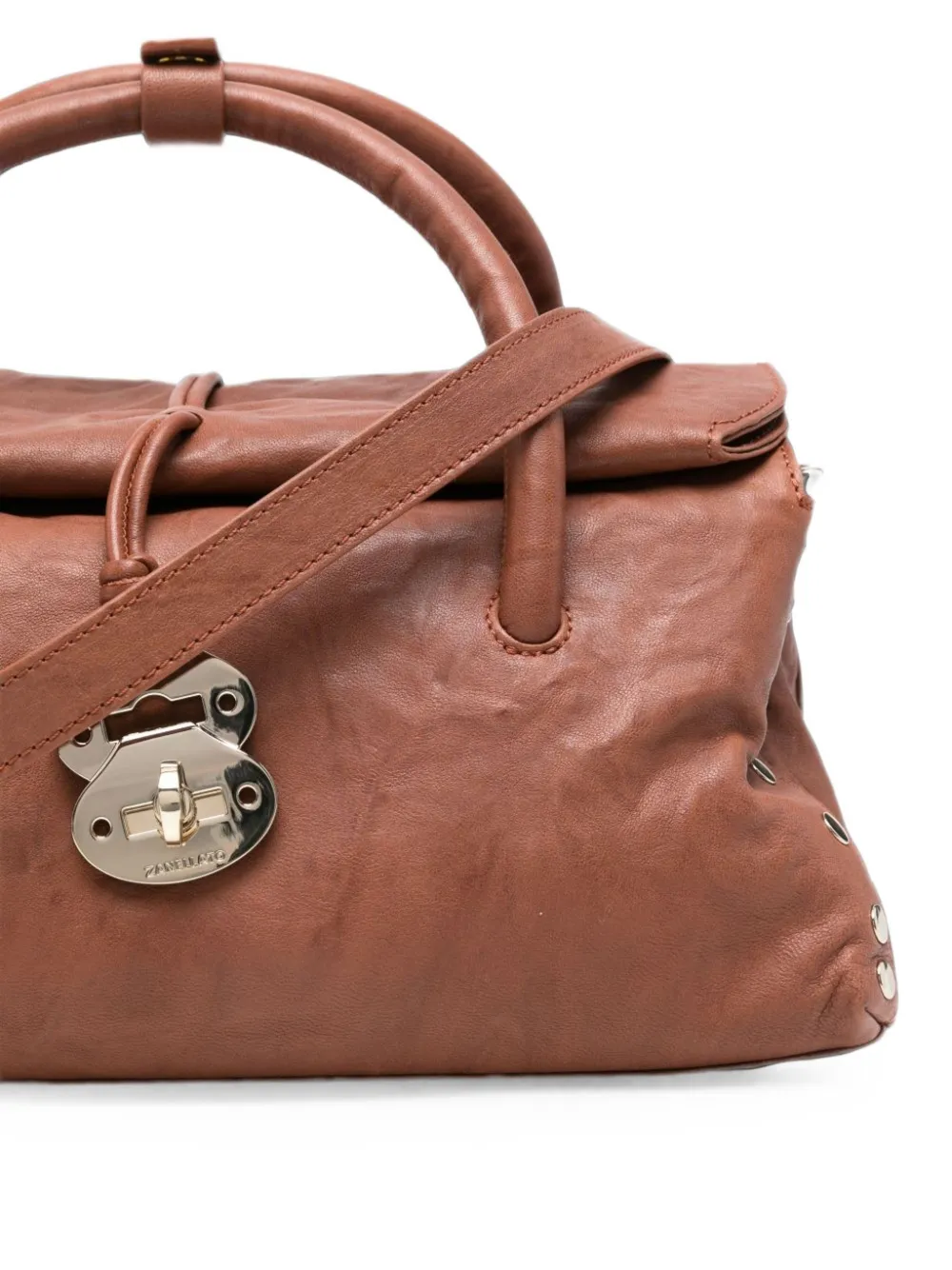 Zanellato small Dotta Officina leather tote bag Bruin