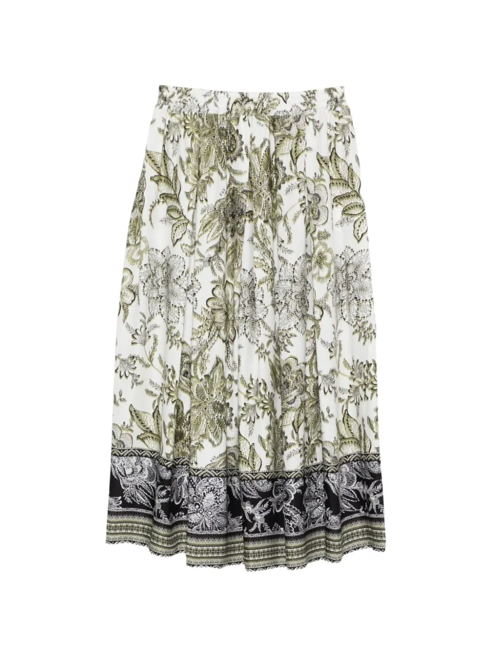 Fay floral-print pleated midi skirt