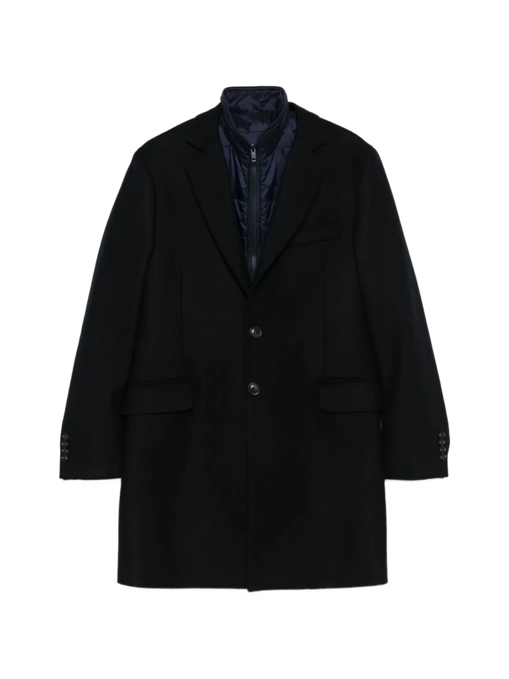 Fay layered single-breasted coat
