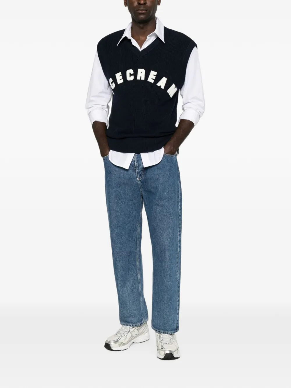 Billionaire Boys Club intarsia-knit sweater vest Blauw