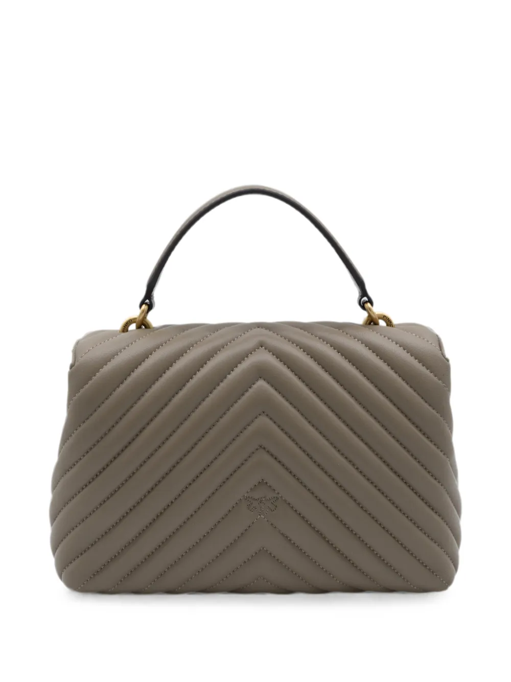 PINKO Love Lady mini-shopper met chevron streep Beige
