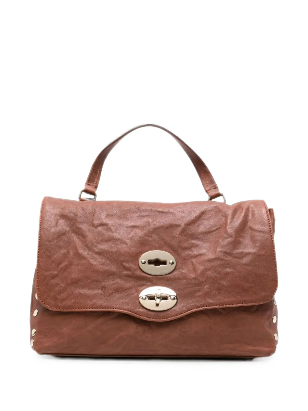 Zanellato Postina stud-embellished leather tote bag - Marrone