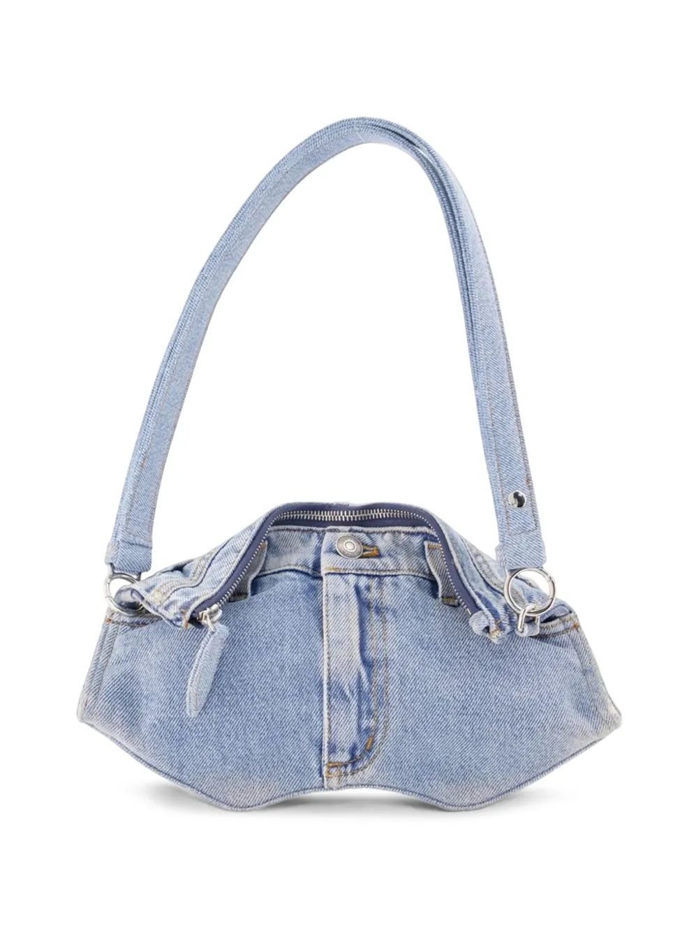 Alexander McQueen Manta denim shoulder bag - Blu